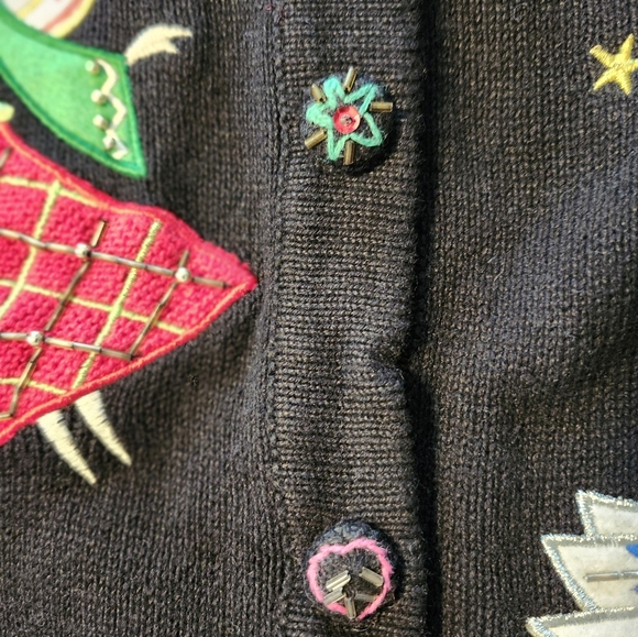 NWT Quacker Factory Plus Size Women's Christmas Embroidered Sweater Size 1X - Picture 4 of 9